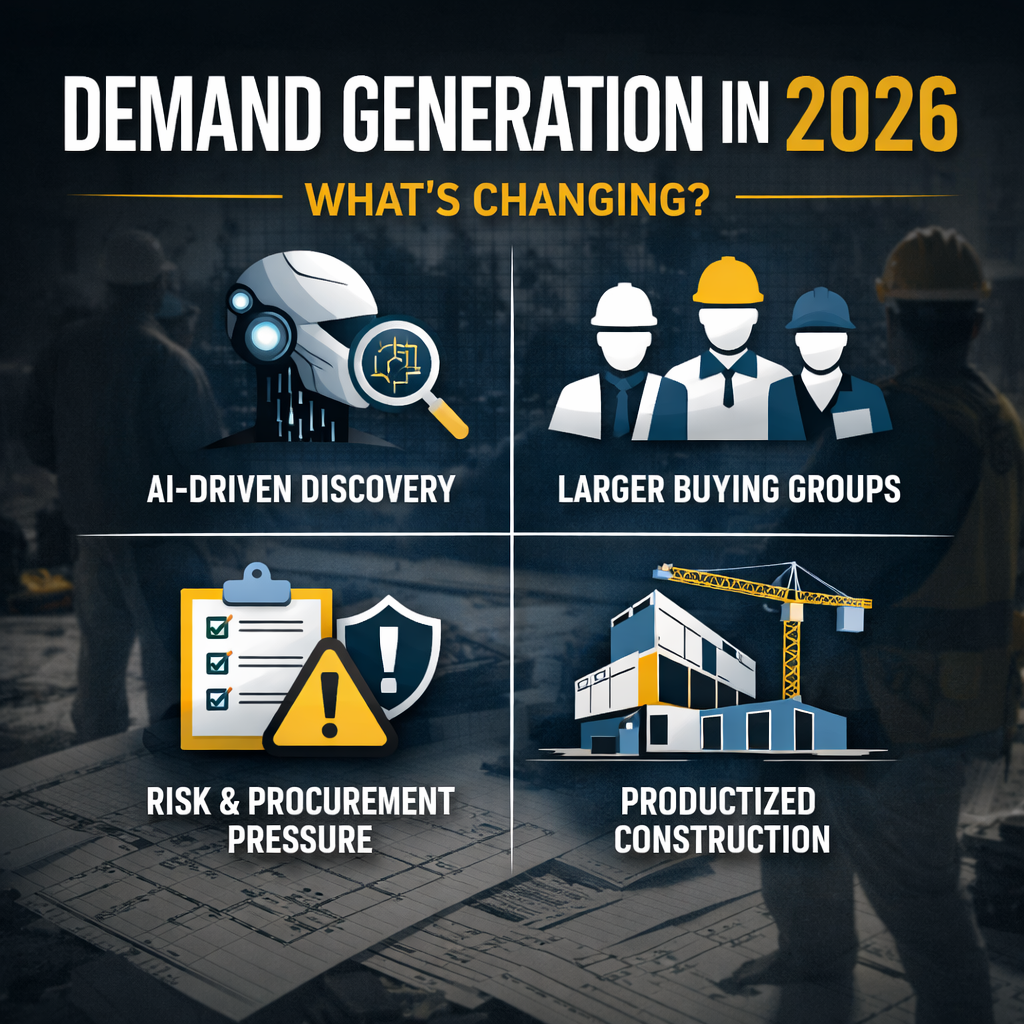 “Demand generation strategy for building products manufacturers in 2026 across architects builders and contractors”