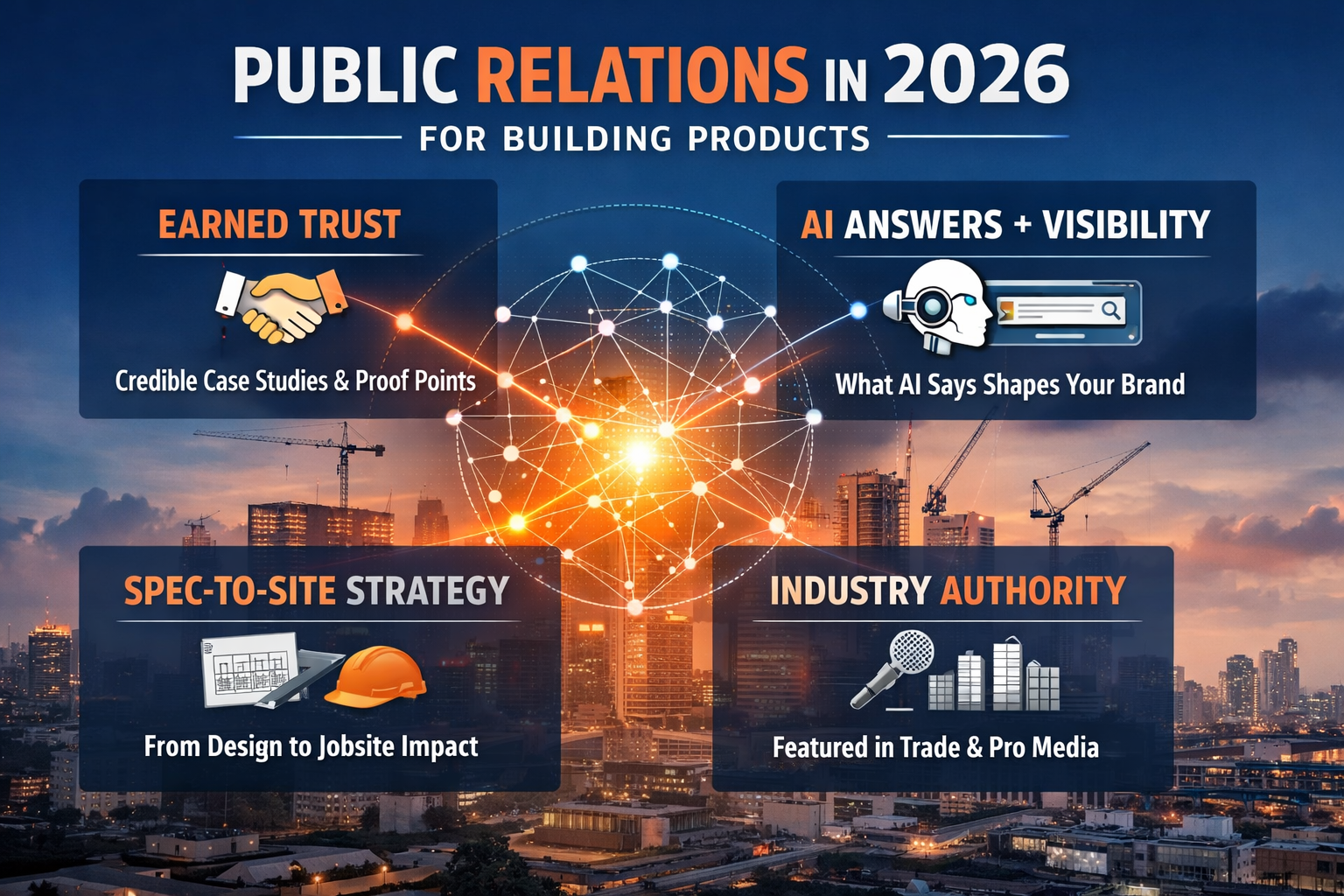“Public relations trends 2026 for building products manufacturers including AI visibility, earned media, and architect trust”